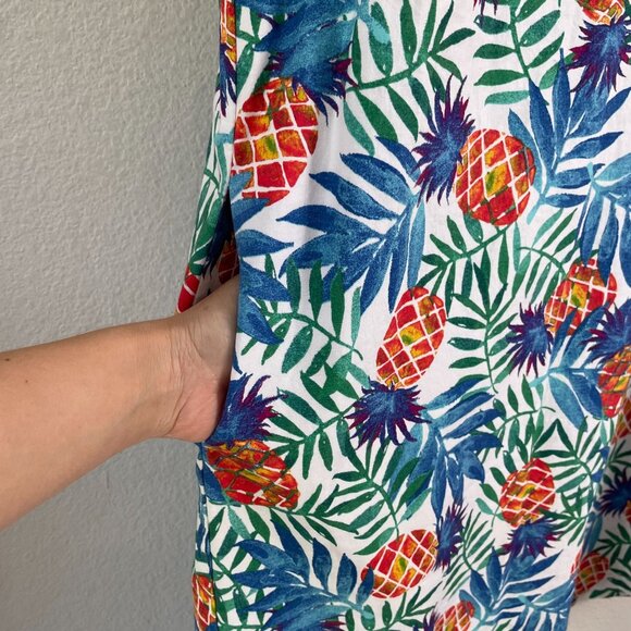 Tabitha Webb Womens 12 Pineapple Tropical Leaf Print Sleeveless Sheath Dress - Picture 6 of 11